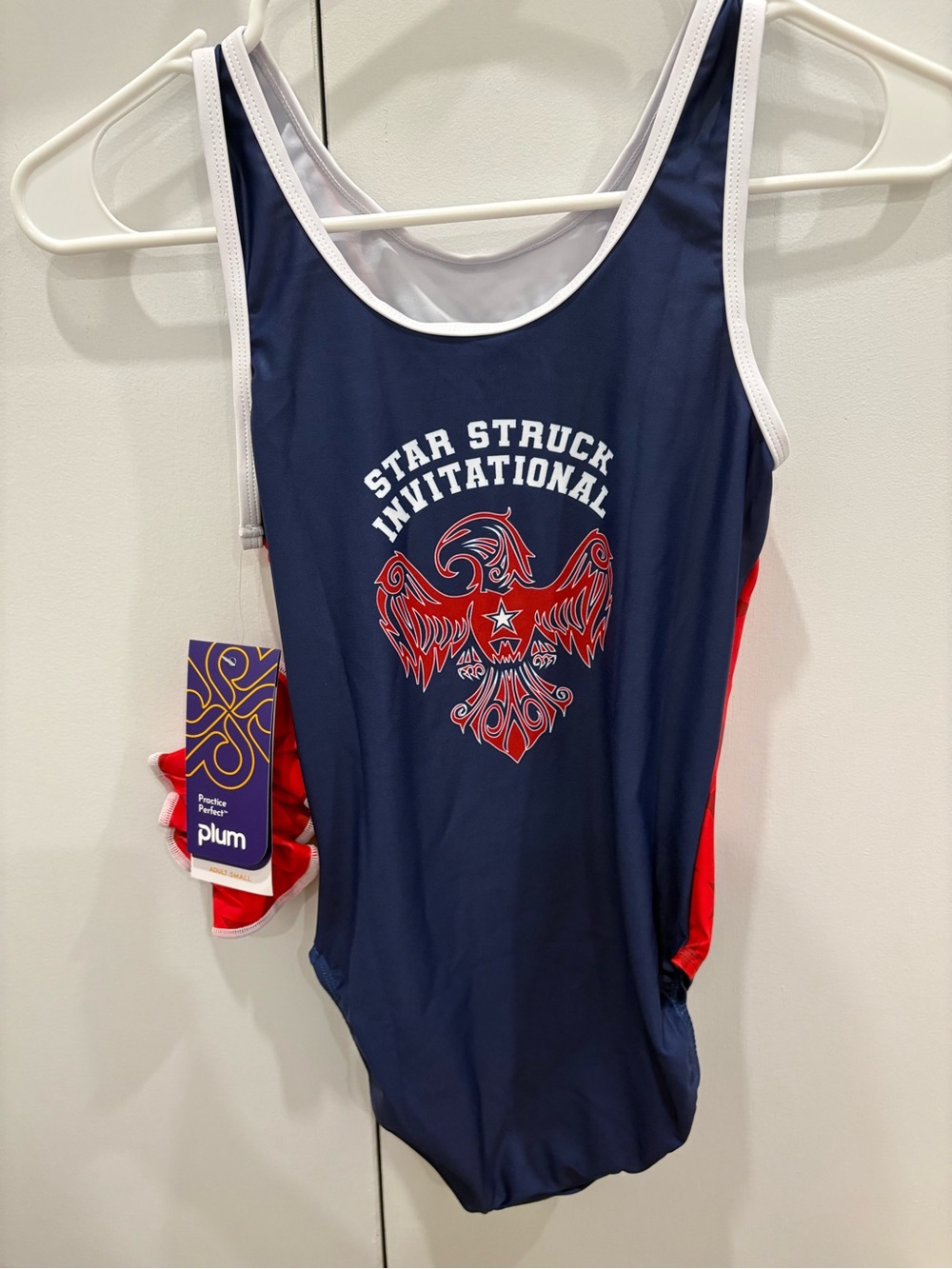 Plum Navy 'Star Struck Invitational' gymnastics leotard